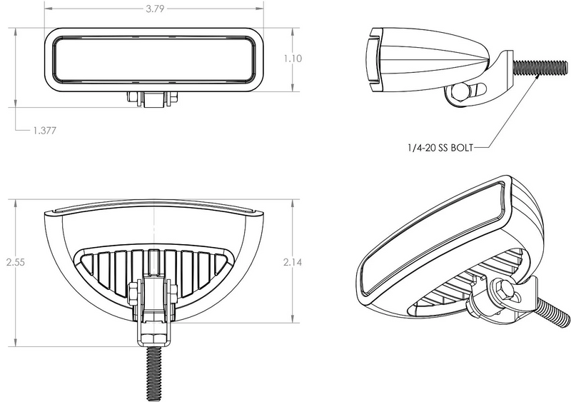 Caprera 3 illustration showing dimensions