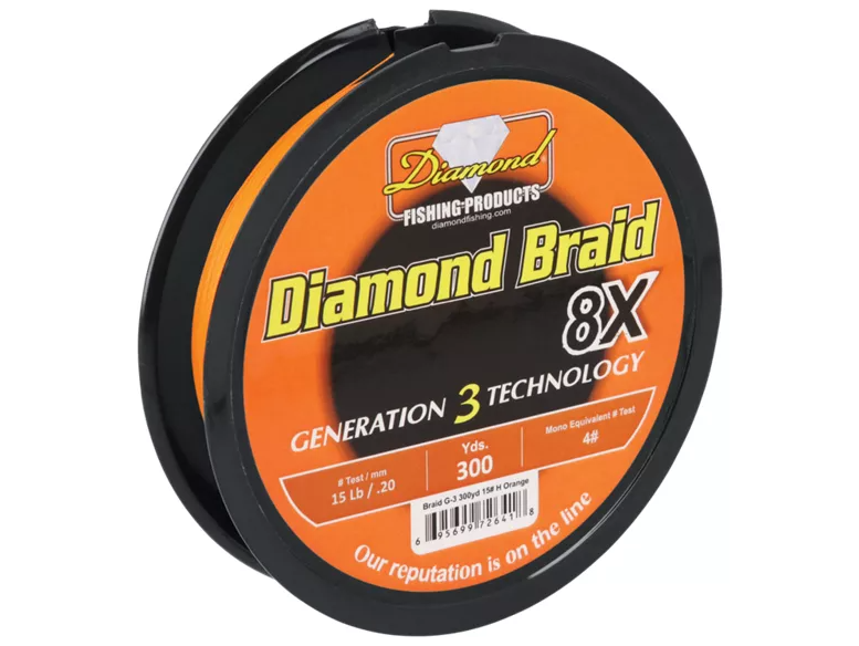 Diamond Braid Generation III 8x Braided Line - Orange - 15lb - 300yd