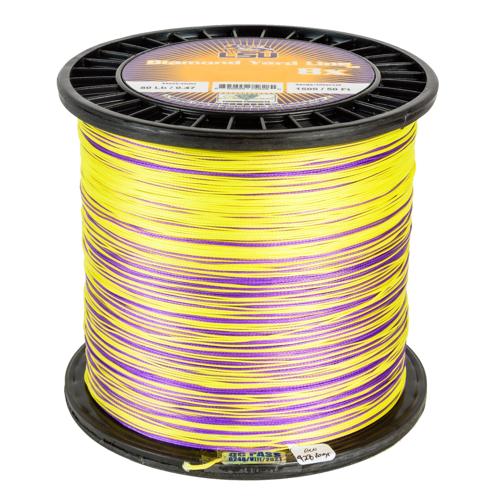 diamond braided fishing line Diamond Fishing Products Diamond Yard Line - Collegiate - Solid 8X LSU - Purple/Yellow