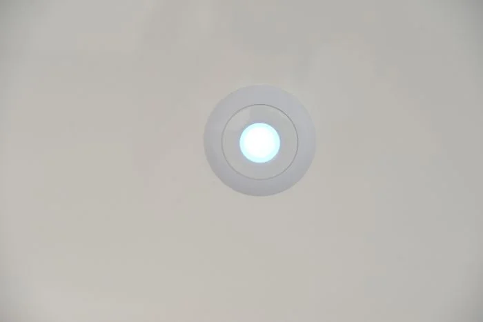 White Flush Mount Down Lights in use
