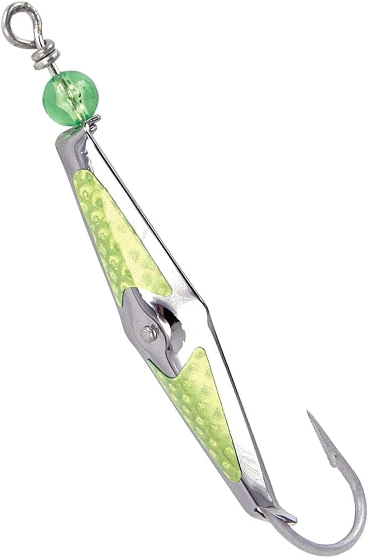 Flashspoon silver with Chartreuse round bead and flashscale