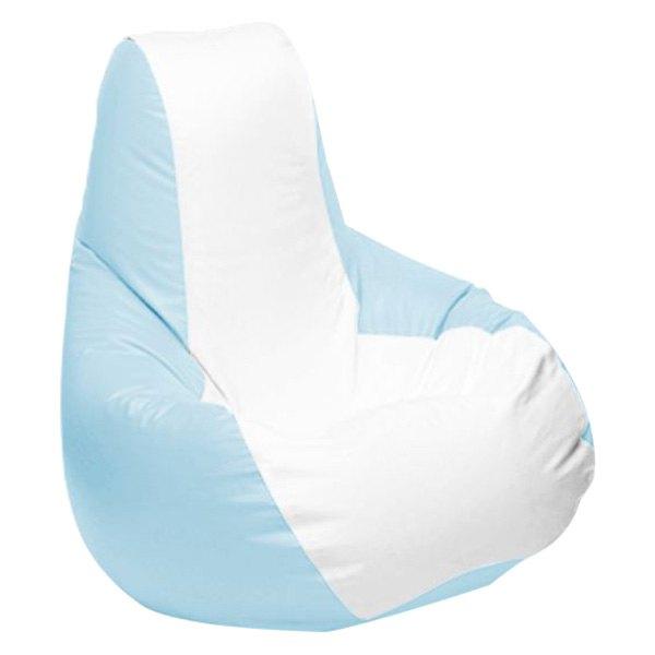 Ice Blue and White Medium Longneck Teardrop chair