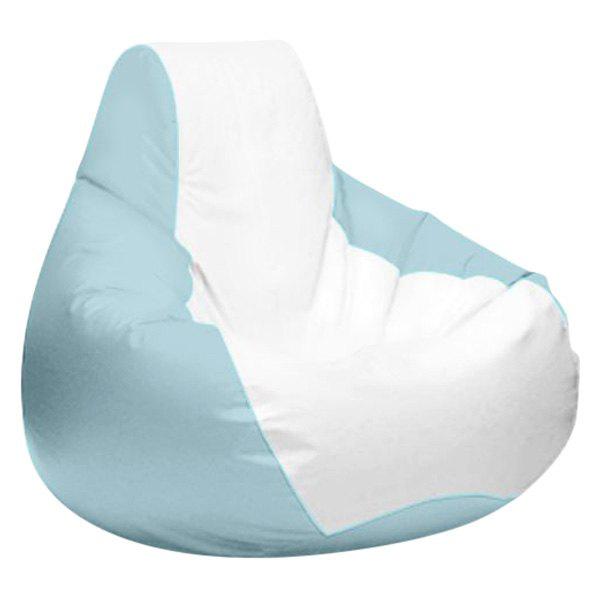 White and Ice Blue Medium Teardrop Bean Bag Chair