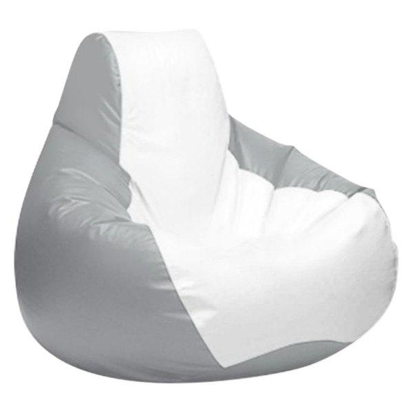 White and Gray Medium Teardrop Bean Bag Chair
