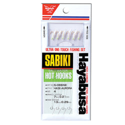 Hayabusa Sabiki Saltwater Hot Hooks 6 gold hooks with green beads