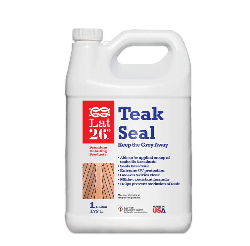 White container of teak seal 1 gallon