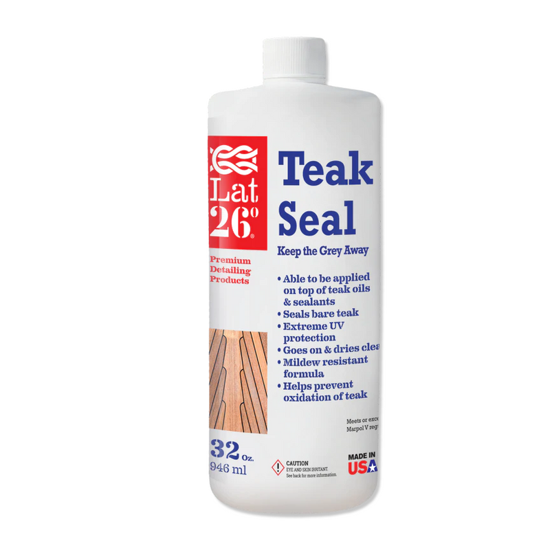 White container of teak seal 32oz
