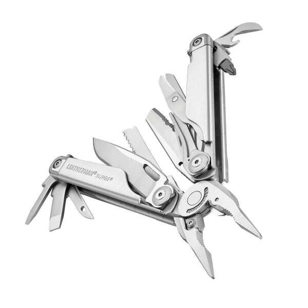 Surge multi-tool silver showing all tools