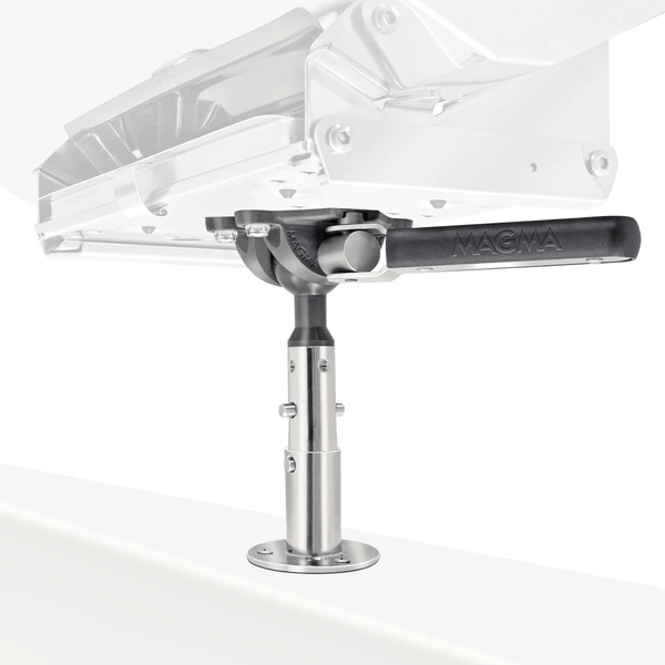stainless steel and black aluminum mount