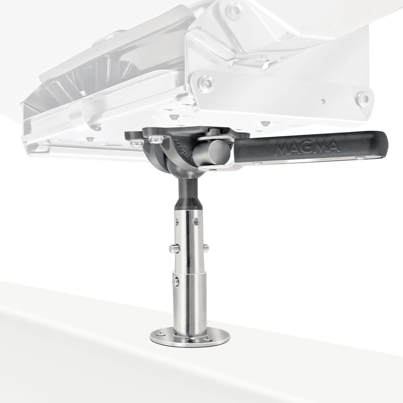 stainless steel and black aluminum mount