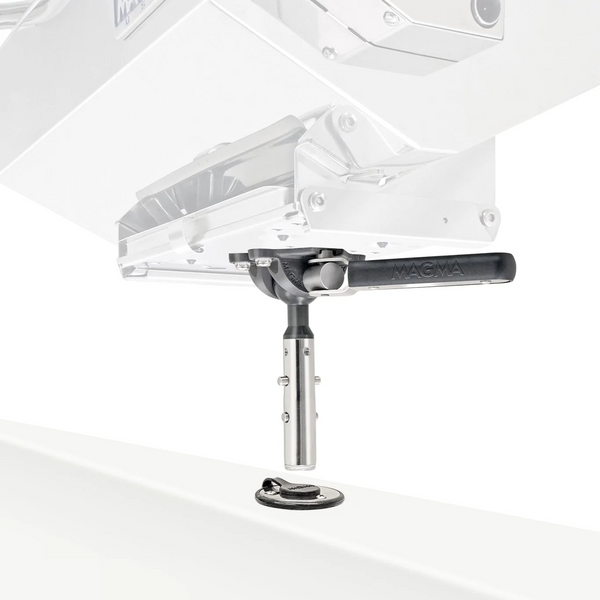 stainless steel and black aluminum mount