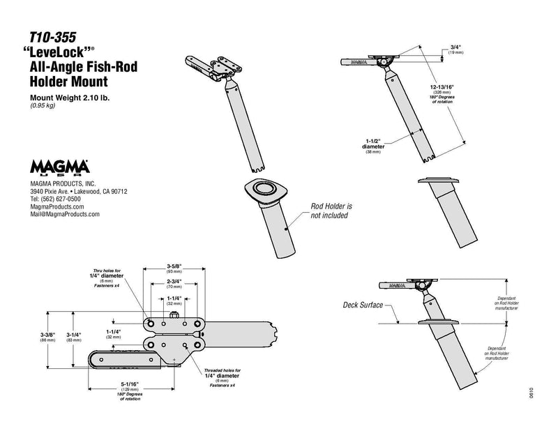 Magma T10-355 illustration with dimensions