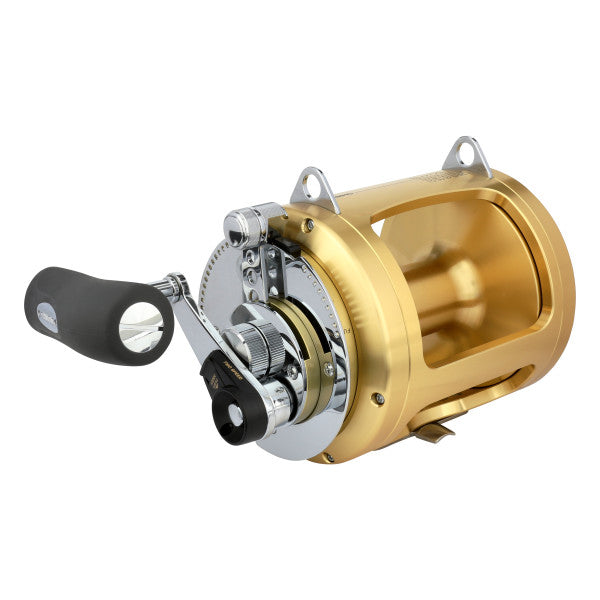 Shimano Tiagra reel showing handle